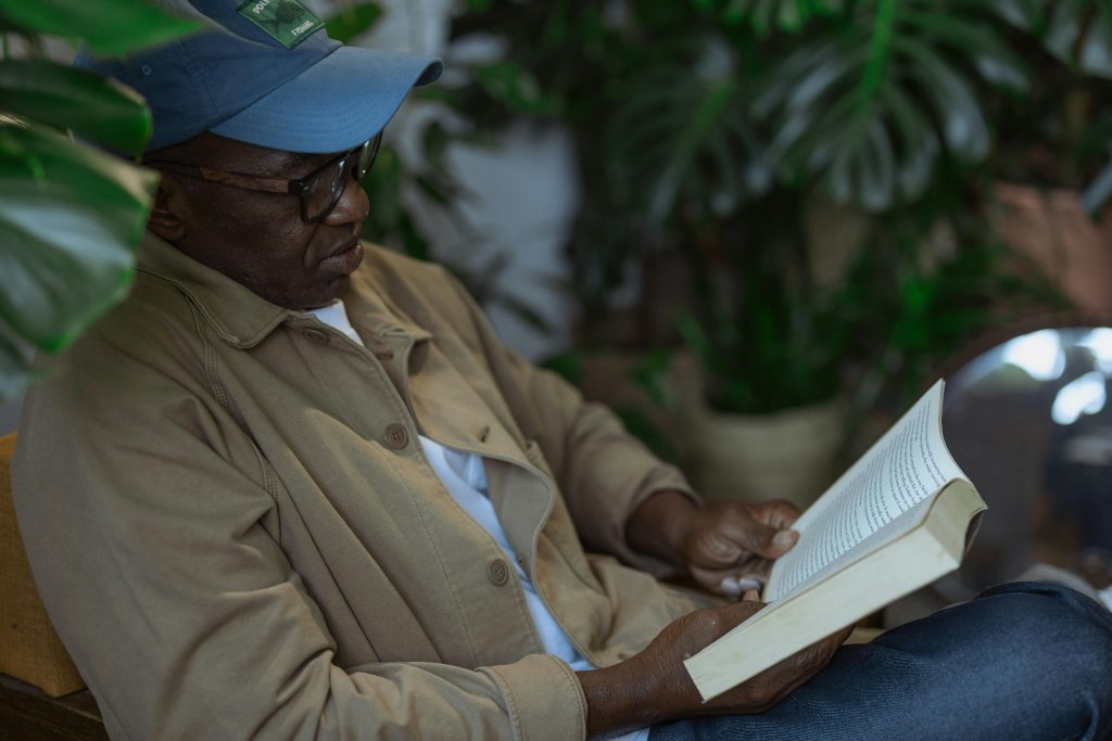 Man reading a book