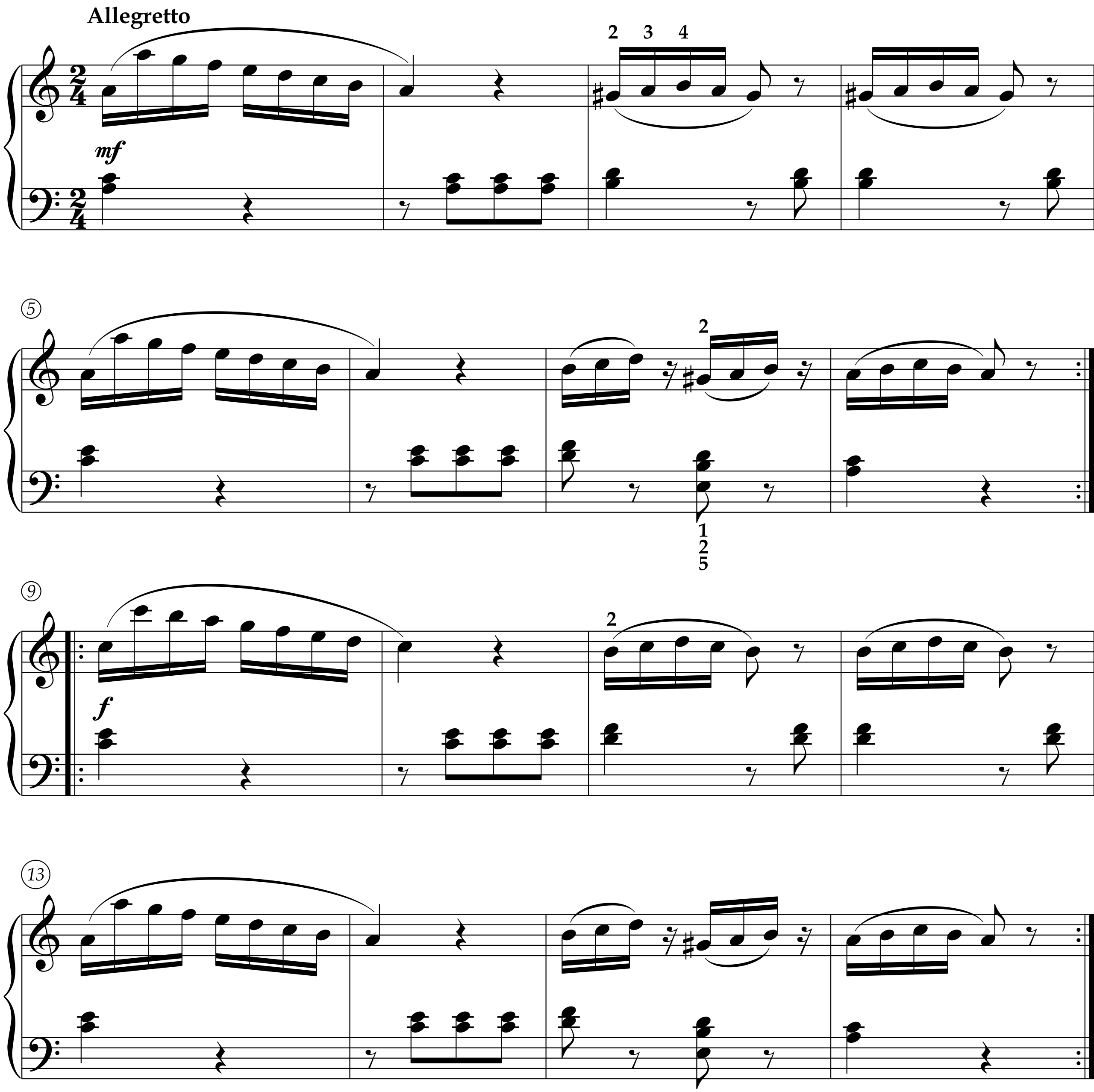 Score for Etude in A Minor, Op. 82, No. 52 by Cornelius Gurlitt