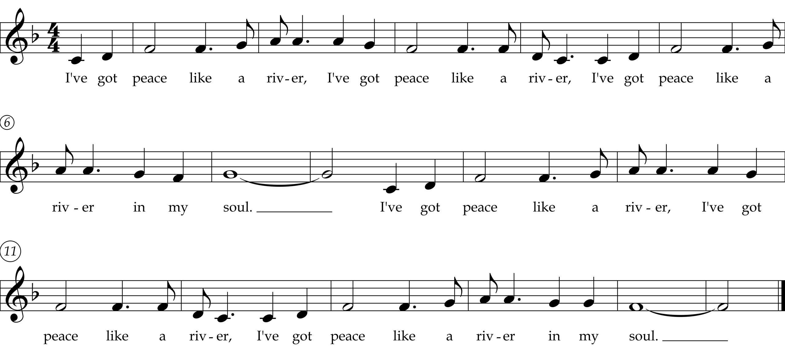 Score for Peace Like a River