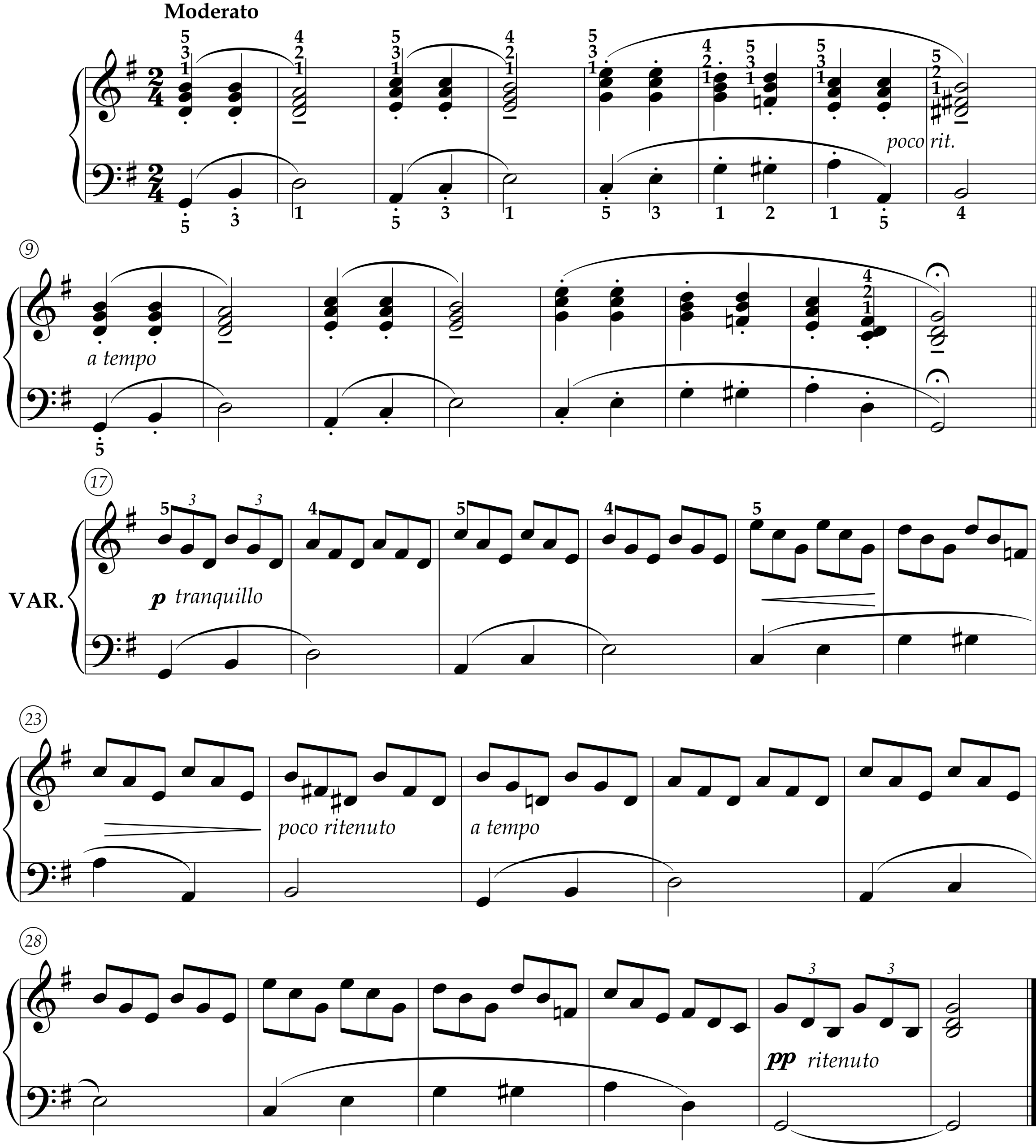Score for Theme and Variation in G Major, Op. 228 by Cornelius Gurlitt